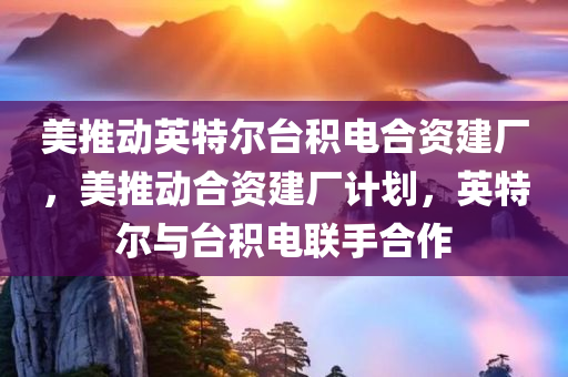 美推动英特尔台积电合资建厂，美推动合资建厂计划，英特尔与台积电联手合作