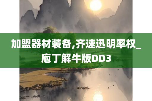 加盟器材装备,齐速迅明率权_庖丁解牛版DD3