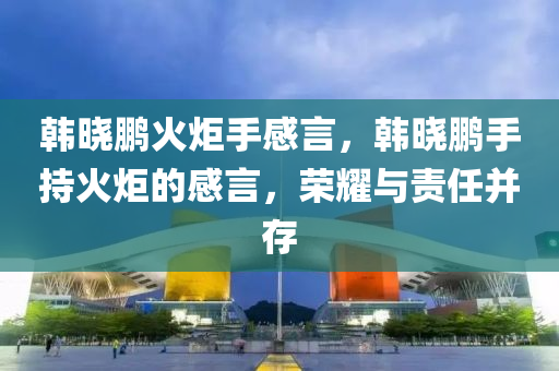 韩晓鹏火炬手感言，韩晓鹏手持火炬的感言，荣耀与责任并存
