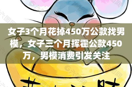 女子3个月花掉450万公款找男模，女子三个月挥霍公款450万，男模消费引发关注