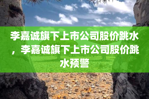 李嘉诚旗下上市公司股价跳水，李嘉诚旗下上市公司股价跳水预警，李嘉诚旗下上市公司股价跳水引发市场关注与预警