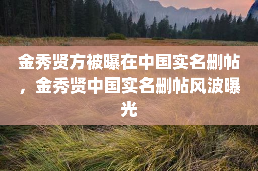 金秀贤方被曝在中国实名删帖，金秀贤中国实名删帖风波曝光，金秀贤中国实名删帖风波揭秘，爆料引发舆论热议