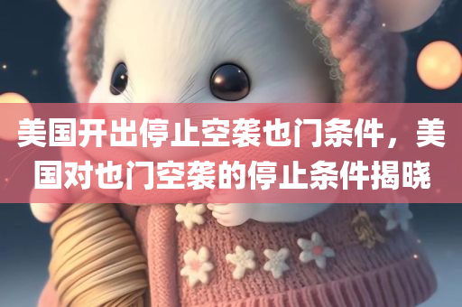 美国开出停止空袭也门条件，美国对也门空袭的停止条件揭晓，美国对也门空袭的停止条件公布，多项条件促成和平终止