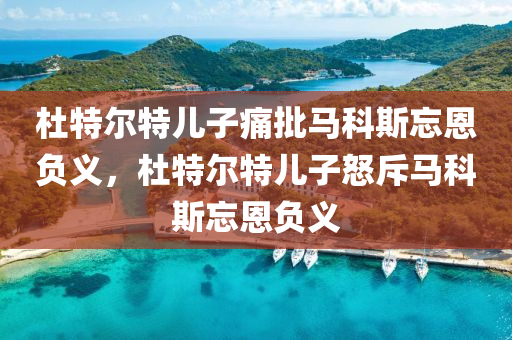 杜特尔特儿子痛批马科斯忘恩负义，杜特尔特儿子怒斥马科斯忘恩负义，杜特尔特儿子怒斥马科斯，忘恩负义的行为不可容忍