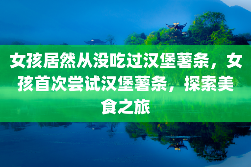 女孩居然从没吃过汉堡薯条，女孩首次尝试汉堡薯条，探索美食之旅，女孩首次尝试汉堡薯条，美食之旅的惊喜探索