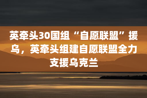 英牵头30国组“自愿联盟”援乌，英牵头组建自愿联盟全力支援乌克兰，英牵头组建全球自愿联盟全力支援乌克兰对抗冲突