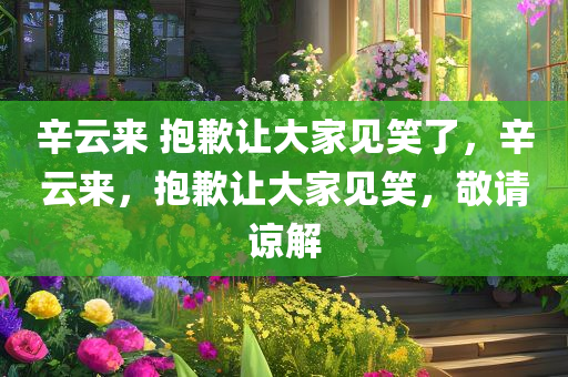 辛云来 抱歉让大家见笑了，辛云来，抱歉让大家见笑，敬请谅解，辛云来致歉，辛云来的事情，请大家谅解！