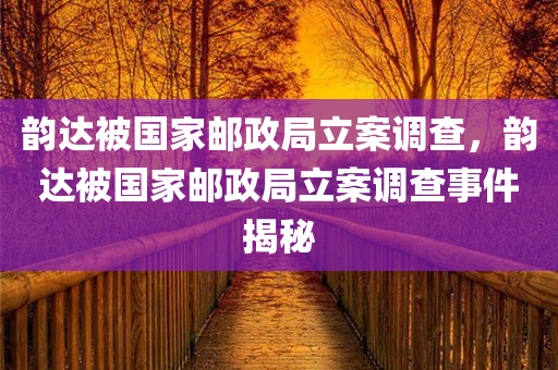 韵达被国家邮政局立案调查，韵达被国家邮政局立案调查事件揭秘，韵达被国家邮政局立案调查事件深度揭秘，事件背后真相探究