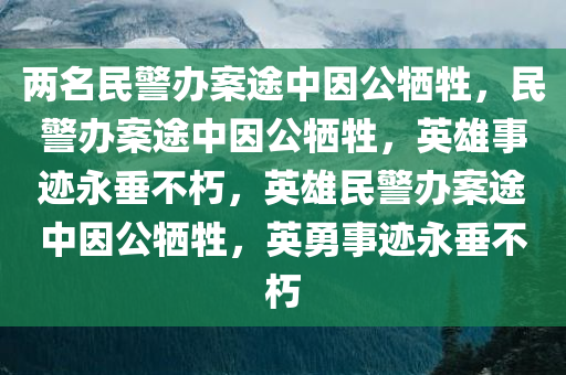 两名民警办案途中因公牺牲，民警办案途中因公牺牲，英雄事迹永垂不朽，英雄民警办案途中因公牺牲，英勇事迹永垂不朽