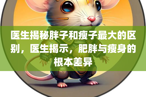 医生揭秘胖子和瘦子最大的区别，医生揭示，肥胖与瘦身的根本差异，医生揭秘，肥胖与瘦身的根本差异，胖子与瘦子的最大区别探究