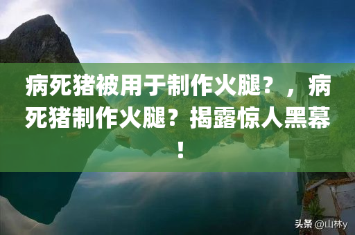 病死猪被用于制作火腿？，病死猪制作火腿？揭露惊人黑幕！，揭露，病死猪竟被用于制作火腿的惊人黑幕！