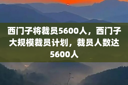 西门子将裁员5600人，西门子大规模裁员计划，裁员人数达5600人，西门子大规模裁员计划启动，裁员人数高达5600人