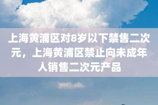 上海黄浦区对8岁以下禁售二次元，上海黄浦区禁止向未成年人销售二次元产品，上海黄浦区禁止向未成年人销售二次元产品引发关注热议