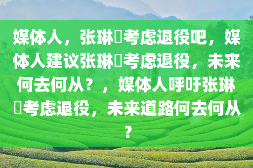 媒体人，张琳芃考虑退役吧，媒体人建议张琳芃考虑退役，未来何去何从？，媒体人呼吁张琳芃考虑退役，未来道路何去何从？
