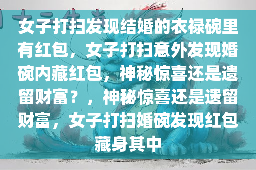 女子打扫发现结婚的衣禄碗里有红包，女子打扫意外发现婚碗内藏红包，神秘惊喜还是遗留财富？，神秘惊喜还是遗留财富，女子打扫婚碗发现红包藏身其中