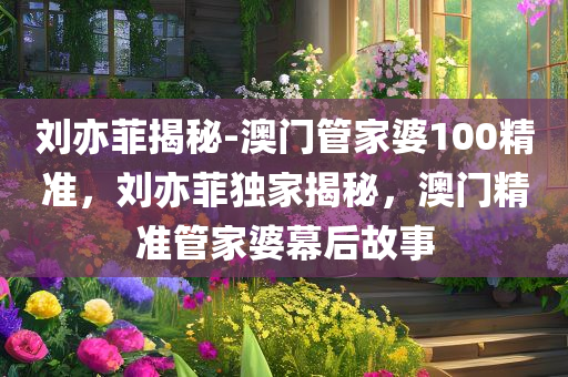 刘亦菲揭秘-澳门管家婆100精准，刘亦菲独家揭秘，澳门精准管家婆幕后故事