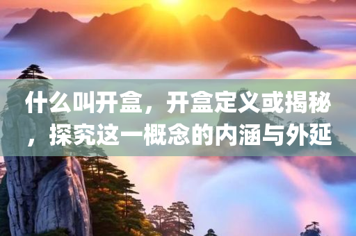 什么叫开盒，开盒定义或揭秘，探究这一概念的内涵与外延