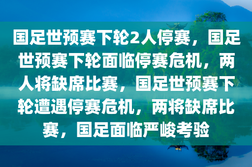 国足世预赛下轮2人停赛，国足世预赛下轮面临停赛危机，两人将缺席比赛，国足世预赛下轮遭遇停赛危机，两将缺席比赛，国足面临严峻考验