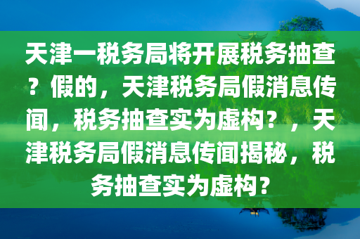 天津一税务局将开展税务抽查？假的，天津税务局假消息传闻，税务抽查实为虚构？，天津税务局假消息传闻揭秘，税务抽查实为虚构？