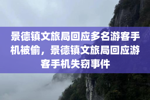 景德镇文旅局回应多名游客手机被偷，景德镇文旅局回应游客手机失窃事件，景德镇文旅局回应游客手机失窃事件，保障游客安全，加强监管措施
