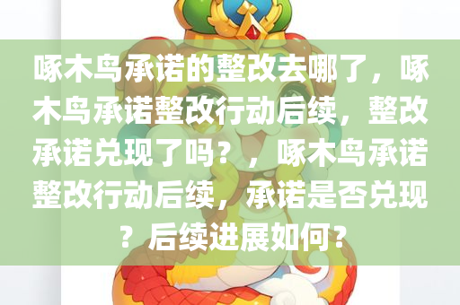 啄木鸟承诺的整改去哪了，啄木鸟承诺整改行动后续，整改承诺兑现了吗？，啄木鸟承诺整改行动后续，承诺是否兑现？后续进展如何？