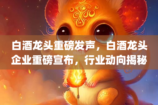 白酒龙头重磅发声，白酒龙头企业重磅宣布，行业动向揭秘
