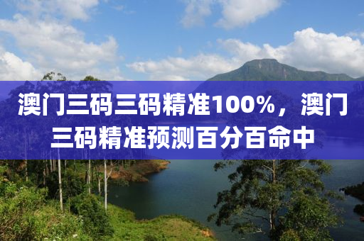 澳门三码三码精准100%，澳门三码精准预测百分百命中