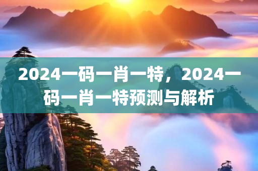 2024一码一肖一特，2024一码一肖一特预测与解析