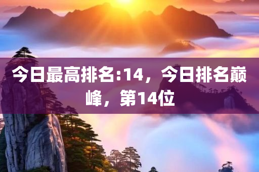 今日最高排名:14，今日排名巅峰，第14位，今日巅峰排名，第14位荣耀时刻！
