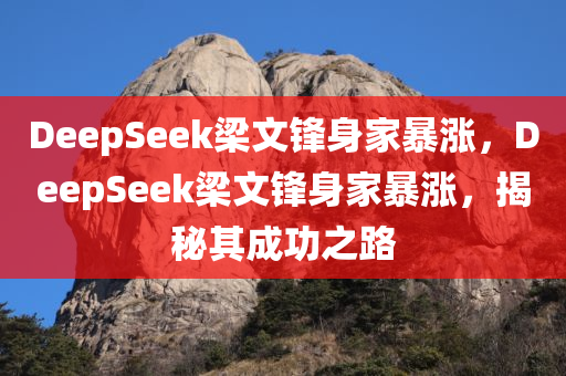 DeepSeek梁文锋身家暴涨，DeepSeek梁文锋身家暴涨，揭秘其成功之路