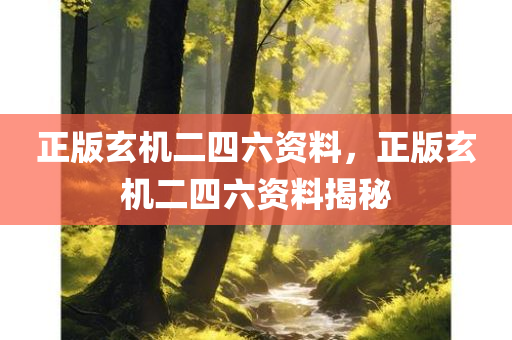 正版玄机二四六资料，正版玄机二四六资料揭秘，正版玄机二四六资料深度揭秘