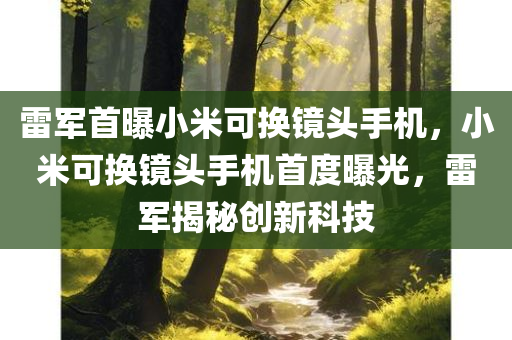 雷军首曝小米可换镜头手机，小米可换镜头手机首度曝光，雷军揭秘创新科技，雷军揭秘小米创新科技，可换镜头手机首度曝光