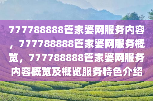 777788888管家婆网服务内容，777788888管家婆网服务概览，777788888管家婆网服务内容概览及概览服务特色介绍