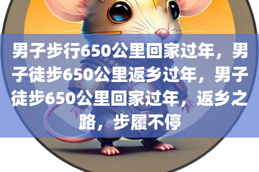 男子步行650公里回家过年，男子徒步650公里返乡过年，男子徒步650公里回家过年，返乡之路，步履不停