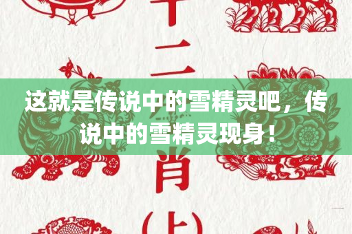 这就是传说中的雪精灵吧，传说中的雪精灵现身！，传说中的雪精灵现身，神秘存在展现迷人魅力！