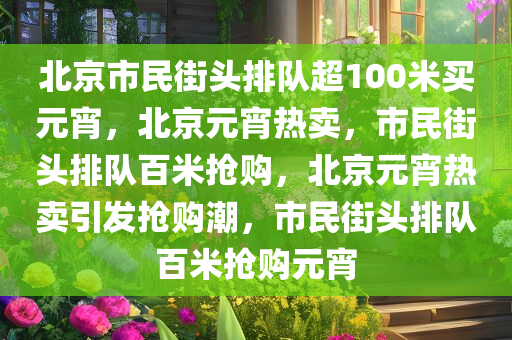 北京市民街头排队超100米买元宵，北京元宵热卖，市民街头排队百米抢购，北京元宵热卖引发抢购潮，市民街头排队百米抢购元宵