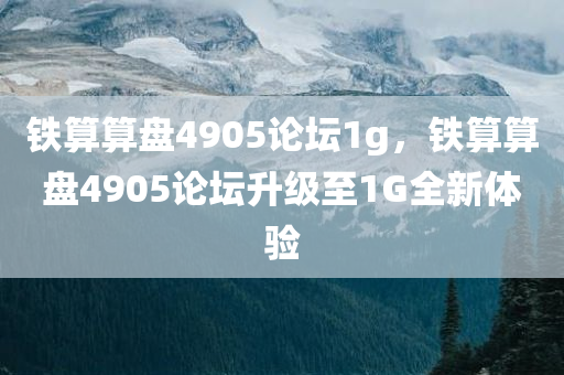 铁算算盘4905论坛1g，铁算算盘4905论坛升级至1G全新体验