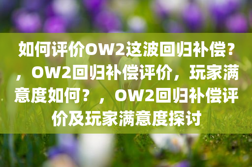 如何评价OW2这波回归补偿？，OW2回归补偿评价，玩家满意度如何？，OW2回归补偿评价及玩家满意度探讨