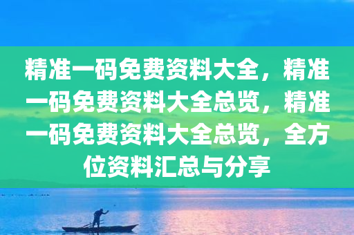 精准一码免费资料大全，精准一码免费资料大全总览，精准一码免费资料大全总览，全方位资料汇总与分享