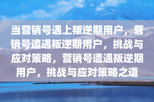 当营销号遇上叛逆期用户，营销号遭遇叛逆期用户，挑战与应对策略，营销号遭遇叛逆期用户，挑战与应对策略之道
