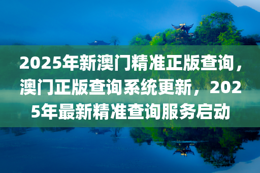 2025年新澳门精准正版查询，澳门正版查询系统更新，2025年最新精准查询服务启动
