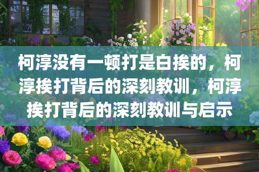 柯淳没有一顿打是白挨的，柯淳挨打背后的深刻教训，柯淳挨打背后的深刻教训与启示