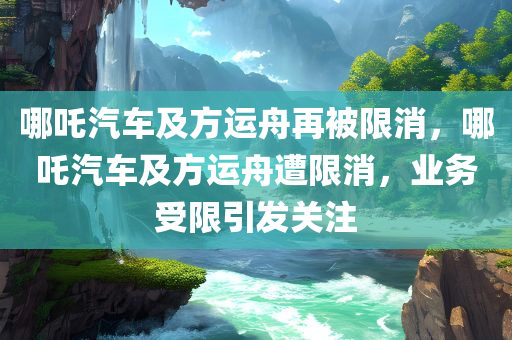 哪吒汽车及方运舟再被限消，哪吒汽车及方运舟遭限消，业务受限引发关注