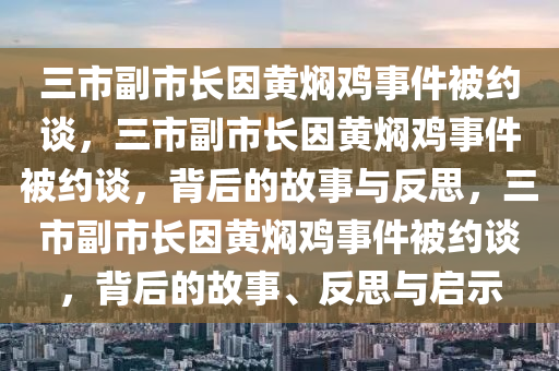三市副市长因黄焖鸡事件被约谈，三市副市长因黄焖鸡事件被约谈，背后的故事与反思，三市副市长因黄焖鸡事件被约谈，背后的故事、反思与启示