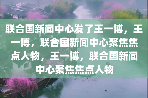 联合国新闻中心发了王一博，王一博，联合国新闻中心聚焦焦点人物，王一博，联合国新闻中心聚焦焦点人物
