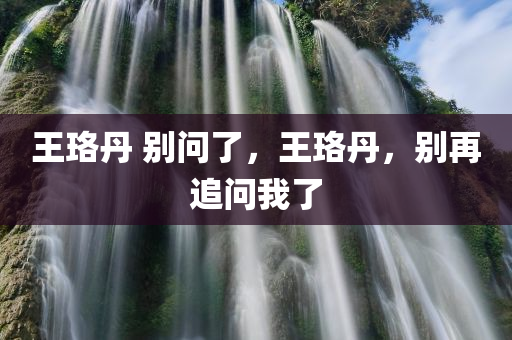 王珞丹 别问了，王珞丹，别再追问我了