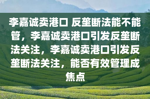 李嘉诚卖港口 反垄断法能不能管，李嘉诚卖港口引发反垄断法关注，李嘉诚卖港口引发反垄断法关注，能否有效管理成焦点