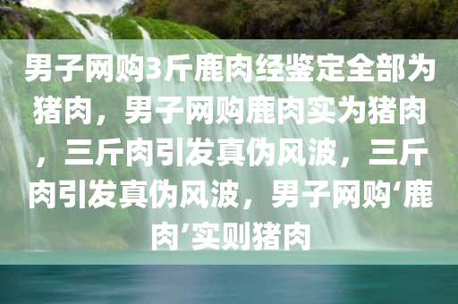 男子网购3斤鹿肉经鉴定全部为猪肉，男子网购鹿肉实为猪肉，三斤肉引发真伪风波，三斤肉引发真伪风波，男子网购‘鹿肉’实则猪肉