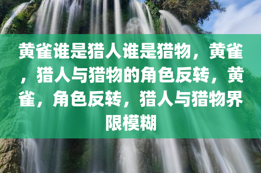 黄雀谁是猎人谁是猎物，黄雀，猎人与猎物的角色反转，黄雀，角色反转，猎人与猎物界限模糊