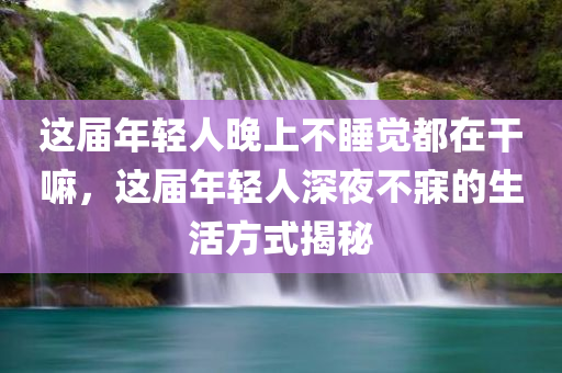 这届年轻人晚上不睡觉都在干嘛，这届年轻人深夜不寐的生活方式揭秘，这届年轻人深夜不寐的生活方式探秘，不睡觉都在做什么？